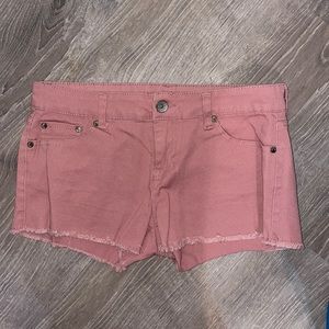 Coral Pink Jean Shorts